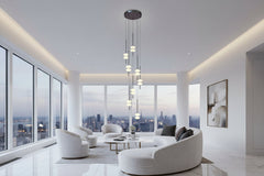 Cone Shaped Staircase Chandelier – Modern Loft LED Pendant, 3 to 20 Heads, for Duplex Villas