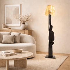 Afro Resin Floor Lamp – Artistic Tribal-Inspired Statement Lighting