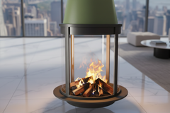 Alpine Cone Suspended Fireplace - Wood, Ethanol & Electric