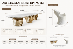 Artistic Statement Dining Table & Chair Set | Seats Up to 10 | W9 Style