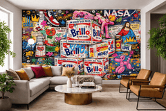 Banksy Brillo Balloon Dog Graffiti Wallpaper Mural