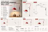 Classic Long Arm Adjustable Pendant Wall Light – E27 Touch Switch Wall Sconce