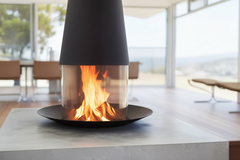 Conical Suspended Fireplace – Ceiling Hung Real Flame Designer Fireplace