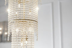 Crystal Pendants Staircase Chandelier – Luxury Multi-Tier LED, 8 Sizes up to D48×H520 cm