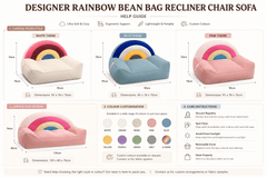 Designer Rainbow Bean Bag Recliner Chair Sofa | Bean Bag Sofa Bed