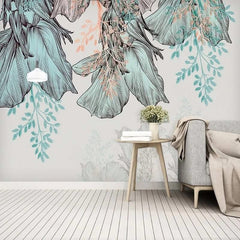 3D Leaves Design Theme: Tropical Wallpaper Murals