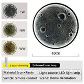 3D Moon LED Wall Lamp – Dimmable Remote Control Wall Light (3 Color Modes)