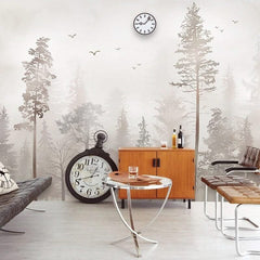 3D Nostalgic Forest Bird Wallpaper for Home Wall Decor