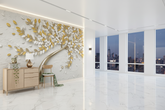 3D Tree Yellow Large Flowers Wallpaper Murals