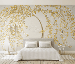 3D Yellow Tree Wallpaper Mural