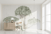 3D Wide Green Tree Wallpaper Mural