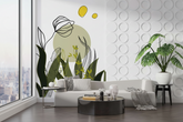 Abstract Green Leaf Wallpaper Mural - Transform Your Space