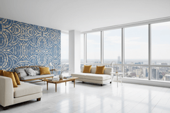 Abstract Patterns of Blue Bohemian Wallpaper Mural