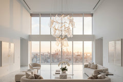 Acrylic Chandelier – 3 to 18 Lights in White & Warm Light