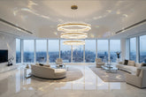 Acrylic Glass Rings Bezel Chandelier – Alloy & Acrylic, Dimmable, Remote & Touch, 15–30m²