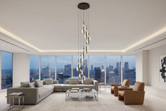 Acrylic Spiral Stairs Chandelier – Black or Gold, 3 to 15 Lights, Warm, Cool & Dimmable