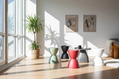 Aesthetic Minimalist Round Stool | Designer Seating in 15 Colours | 30x43cm