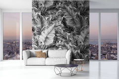 Black Beauty Leaves Wallpaper Mural