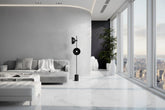 Black Heavy Standing Floor Lamp – Durable Elegant Statement Light