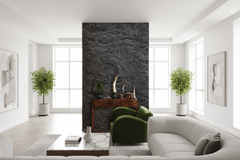 Black Layered Stone Wallpaper Mural