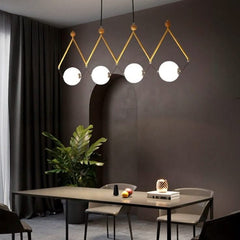 Black & Gold Globe LED Glass Balls Hanging Light for Kitchen Island