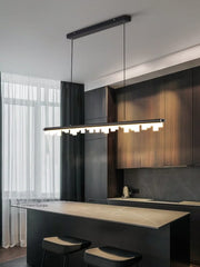 Blocks Linear LED Pendant Light for Kitchen Island – Black & Gold, Dimmable