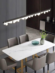 Blocks Linear LED Pendant Light for Kitchen Island – Black & Gold, Dimmable