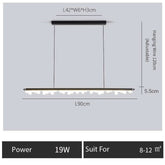 Blocks Linear LED Pendant Light for Kitchen Island – Black & Gold, Dimmable