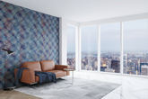 Blue Geometric Texture Wallpaper Mural