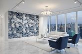 Blue Rose Floral Wallpaper Mural