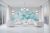 Blue Tree Theme Wallpaper Mural