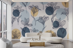 Boho Flowers Wallpaper Mural - Vibrant & Stylish Décor
