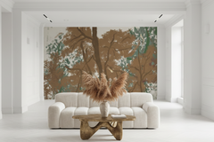 Brown Brushed Paint Tree - Tree Trunks Wallpaper Murals