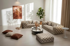 Buckle Chesterfield Sofa Set – Classic Tufted Design