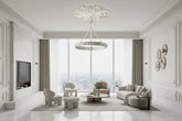 Calderone Resin Ring Ceiling Chandelier – Semi-Flush Mount Iron Resin, CCC & CE Certified, 1-Year Warranty