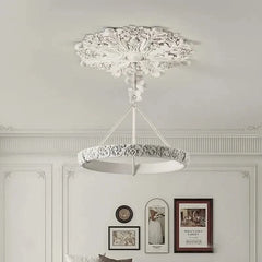 Calderone Resin Ring Ceiling Chandelier – Semi-Flush Mount Iron Resin, CCC & CE Certified, 1-Year Warranty