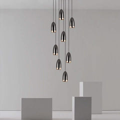 Capsule Design Staircase Chandelier – Aluminium LED Pendant, 1 to 20 Lights, Warm & Cool White