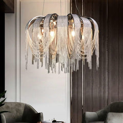 Chain Chandelier – Gold & Black LED in D60, D80 & D100cm, White & Warm Light