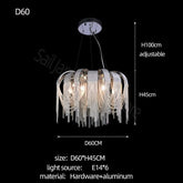 Chain Chandelier – Gold & Black LED in D60, D80 & D100cm, White & Warm Light