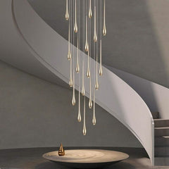 Circular Cone Staircase Chandelier – Modern LED Pendant, 1 to 25 Lights, 3 Colour Modes