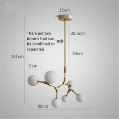 Circular Glass Ball Molecule Chandelier Lighting – Modern Sculptural LED Pendant