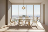 Classic Marble & Gold Texture Dining Table