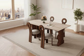 Comedor Solid Wood & Slab Dining Table Set – Strength & Elegance
