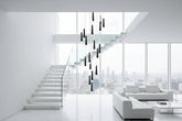 Cone Tubes Staircase Chandelier – Art Deco LED Pendant Light