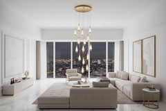 Cones Staircase Chandelier – 1 to 15 Lights in White & Warm Light