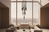 Copper Crystal Hollow Spiral Staircase Chandelier – Luxury Modern LED, 1 to 12 Heads