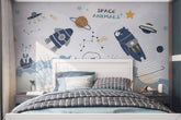 Cosmic Space Rocket Adventures Wallpaper