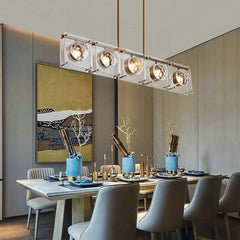 Crystal Balls LED Chandelier for Kitchen Island – Gold & Chrome, 1 to 10 Lights