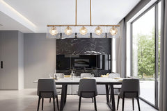 Crystal Balls LED Chandelier for Kitchen Island – Gold & Chrome, 1 to 10 Lights