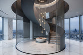 Crystal Drops Staircase Chandelier – Exquisite LED Pendant, 1 to 25 Lights, Warm & Cool White